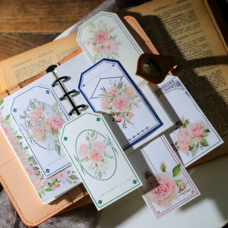 45pcs Vintage Small Rose Sticker Planner Collage Junk Journal DIY Album Scrapbooking Stationery Washi Stickers Korean Style