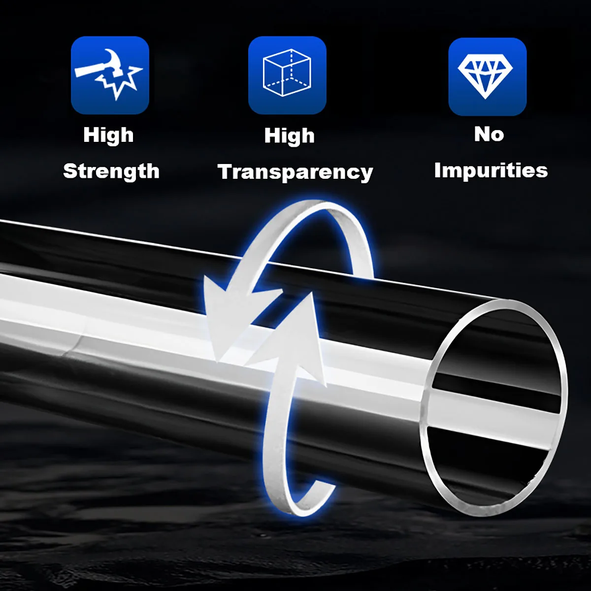 아크릴 튜브 ID3-81mm OD5-85mm 고투명 유기 유리관 길이 50cm 어항 수족관 정원 관개 파이프 피팅