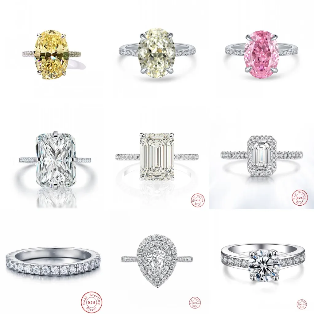 925 Sterling Silver Wedding Rings Finger Luxury oval cut 3ct Diamond Rings For Women Engagement gemstone Jewelry silver ring wedding rings silver rings