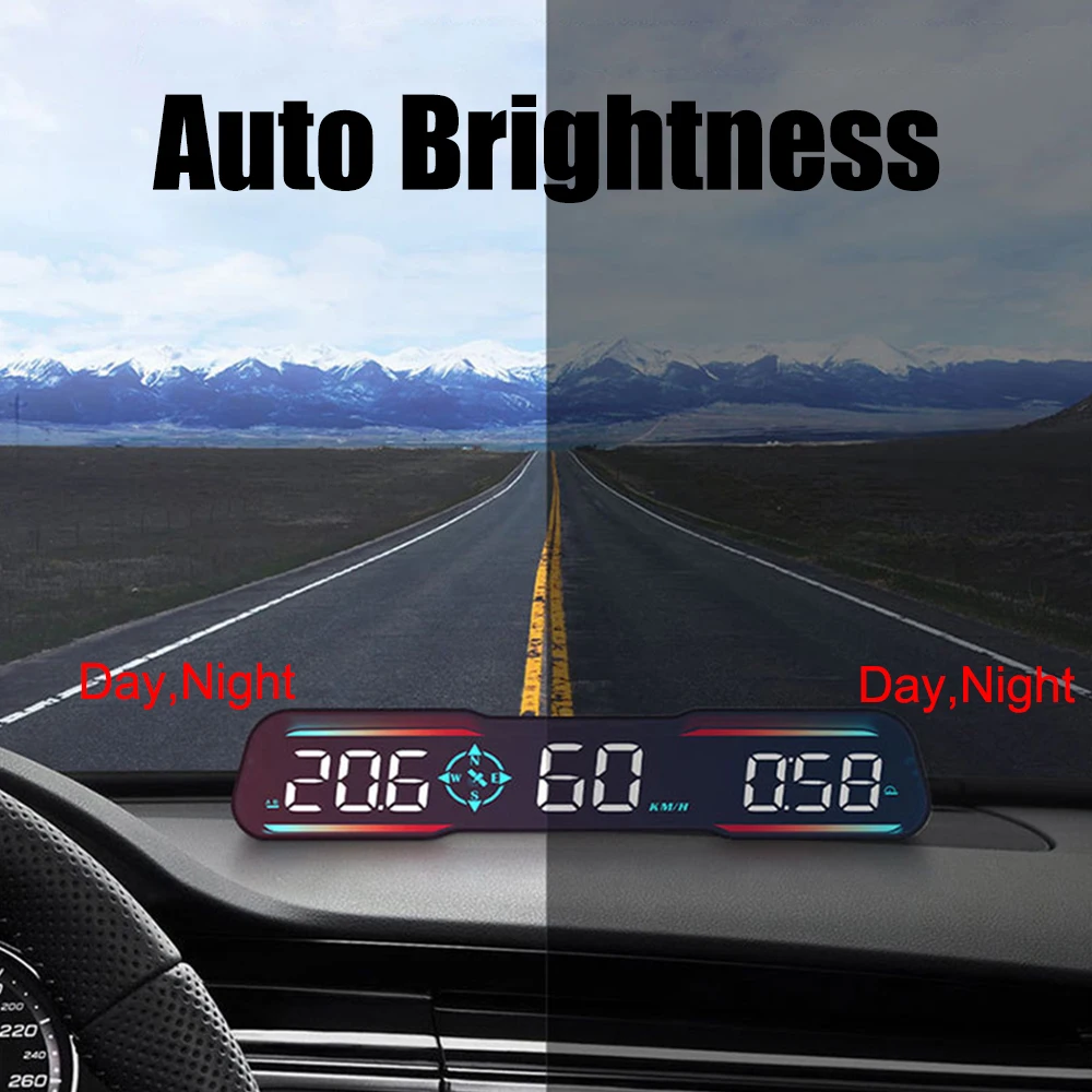 ڵ ׼ Ʈ  ˶ δ 跮 ӵ ð ħ KM/H MPH 跮 ڵ GPS  ÷ G19 HUD