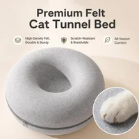 Felt Cat Tunnel Bed Interactive Hideaway Play Toy Durable Scratch Resistant Cat House 4