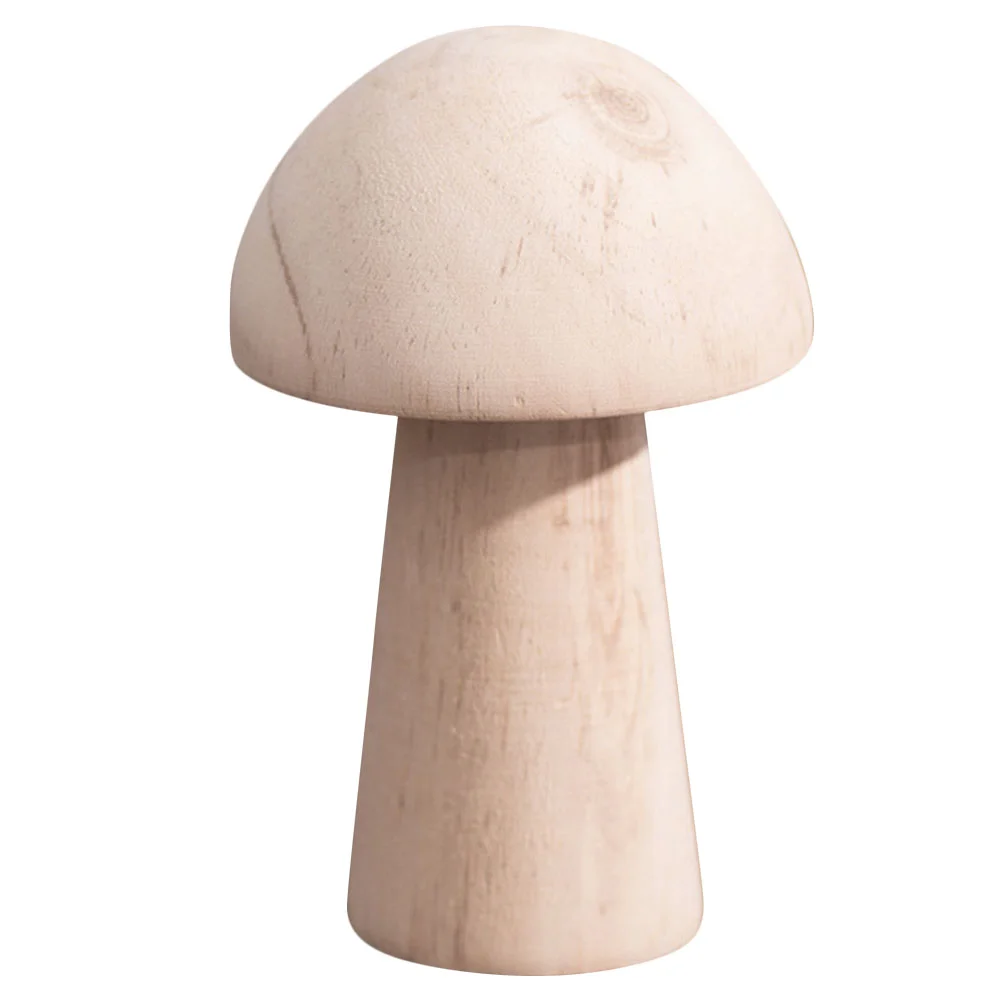 

Wooden Mushroom Ornament Blank Unfinished Mushroom Decor Wooden mushroom white embryo handmade DIY painted graffiti home decor
