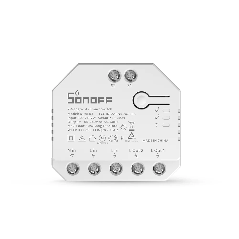 Zigbee smart switch wifi smart switch electronic diy kit 1/20PCS SONOFF DualR3 Lite DIY Smart Switch MINI Wifi Dual Relay Two Way Control Smart Timing Voice for Home Automation