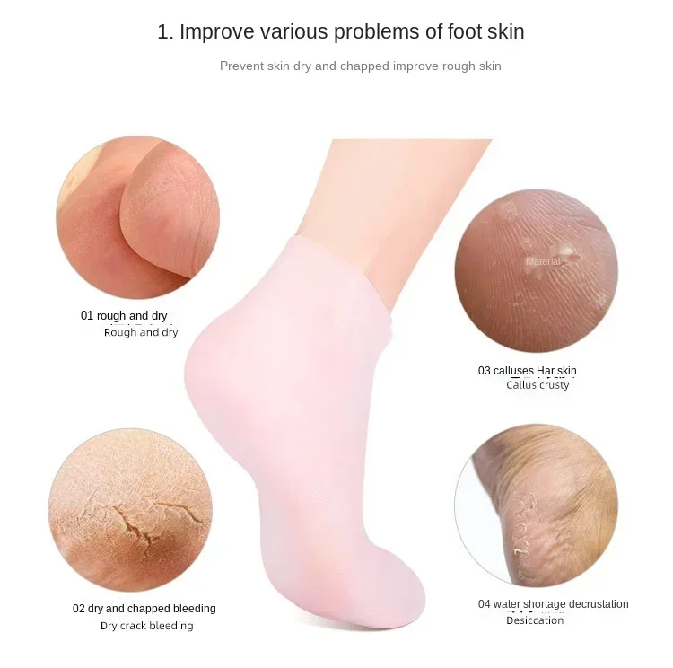 Beach Silicone Solid Socks, Men's Waterproof Travel Heel Dry Foot Skin Socks Gel for Women,Temu