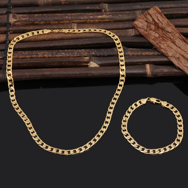 Nouveau Original 925 argent Sterling 18K or exquis 8MM géométrie bracelets collier pour femmes hommes créateur de mode ensemble de bijoux 1