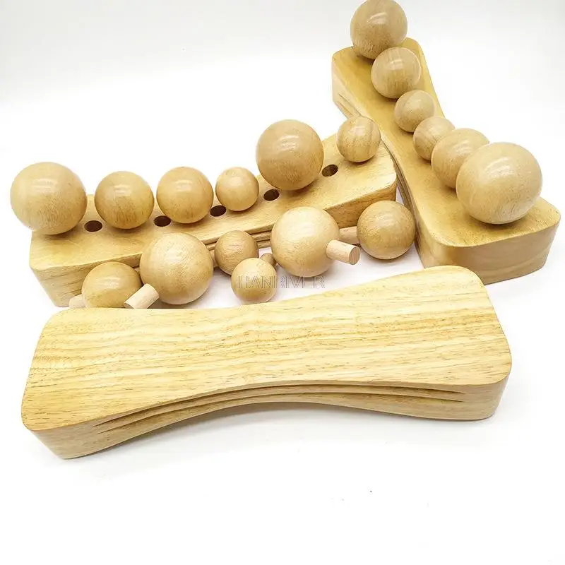 Solid wood lumbar spine massage pillow to relieve the wealth package to repair the lumbar spine adult special traction pillow