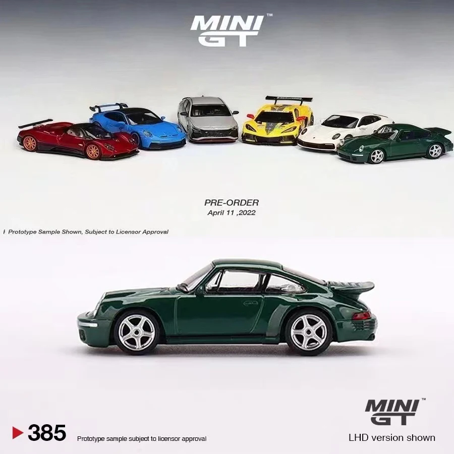 

MINI GT 1:64 Model Car RUF CTR Anniversary Irish Green Alloy Die-Cast Vehicle #385 LHD