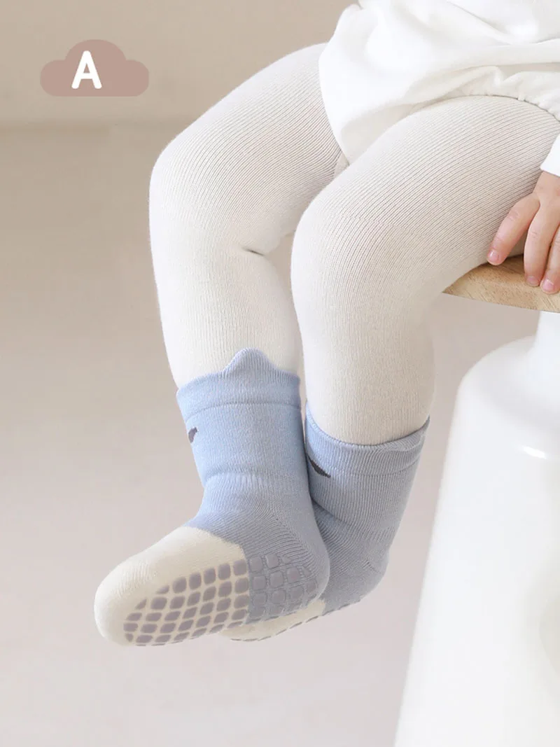 Cute Color Block Non Slip Socks for Kids