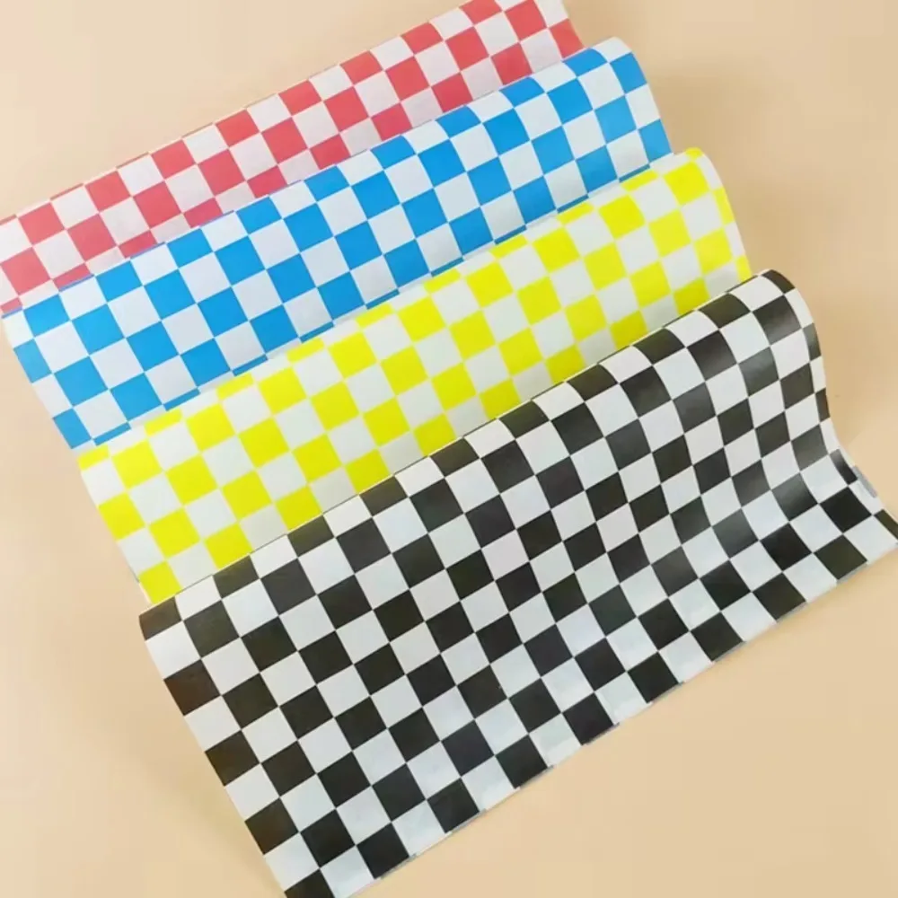 100Pcs Grid Pattern Sandwich Wrapping Paper Square Oil-Proof Hamburger Packaging Paper Food Grade 22cm Deli Basket Liners Snack