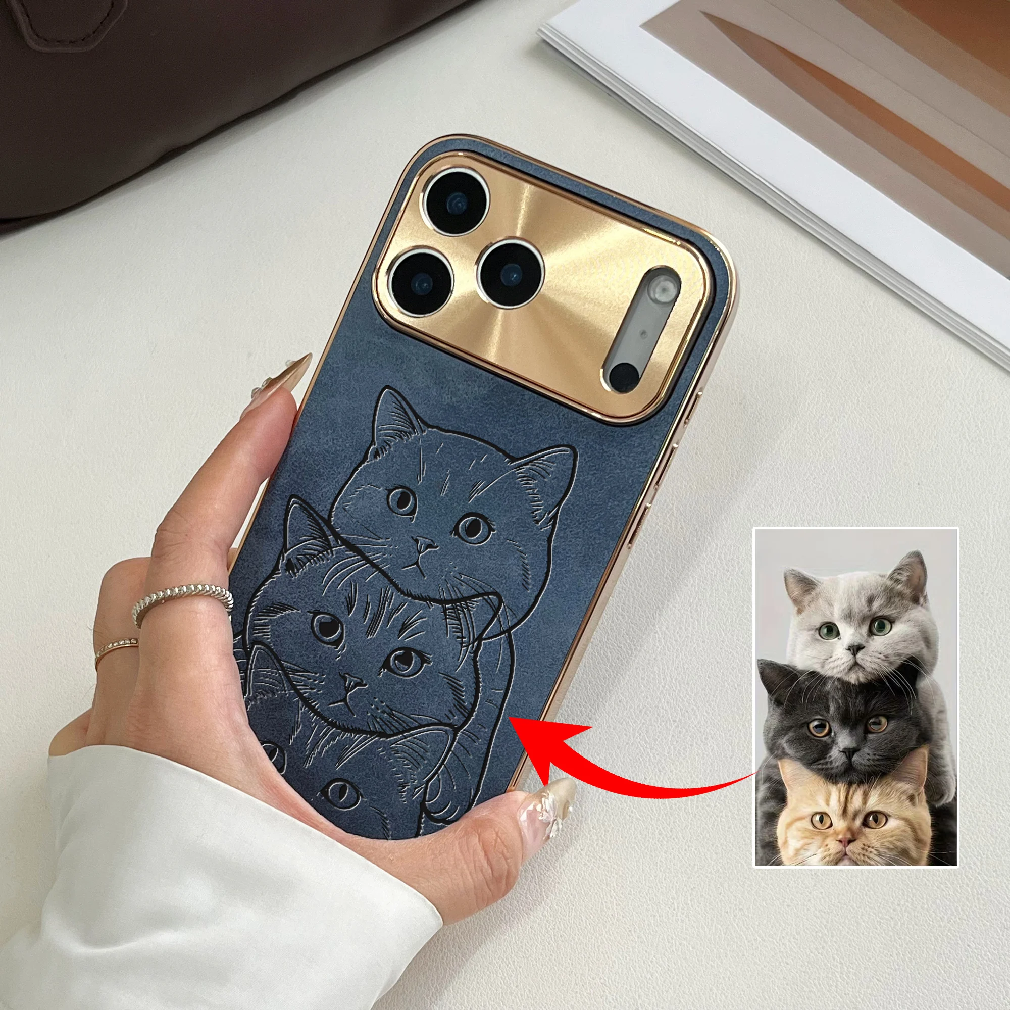 Personalized Custom Hand Drawn Lines EtcImage Design Plating Phone Case thumbnail 2