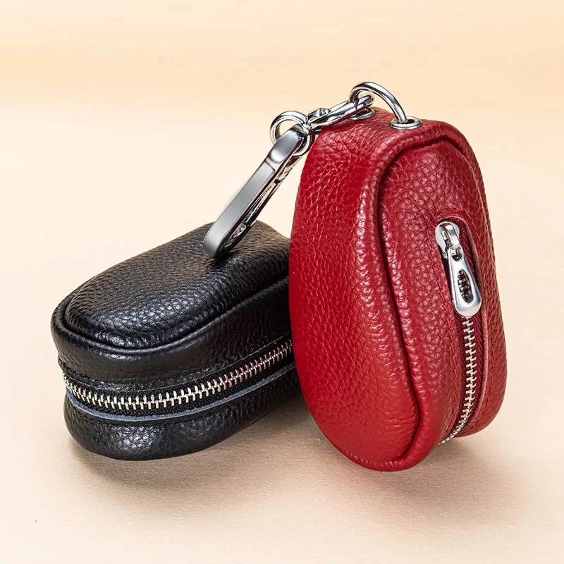 5/10/20Pcs Wholesale The First Layer of Cowhide Key Bag Large Capacity Leather Multi-function Car Key Bag for Men Women Key Bag