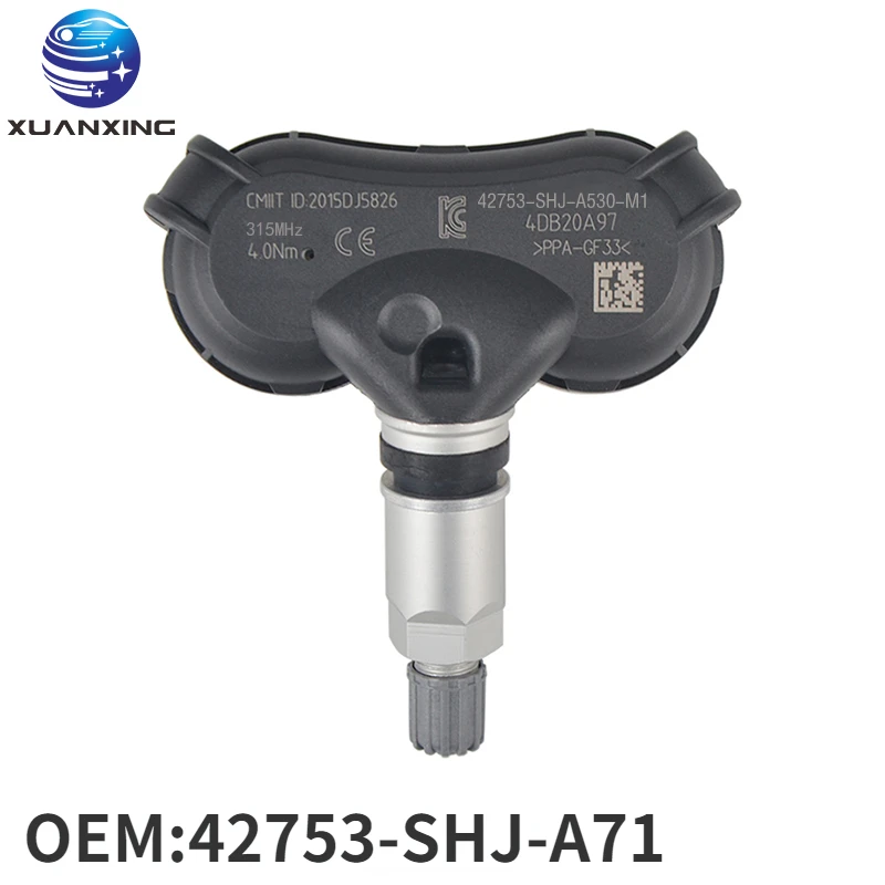 42753-SHJ-A71 Tire Pressure Sensor 315Mhz TPMS Aluminum for Honda Ridgeline Odyssey Pilot 42753SHJA71