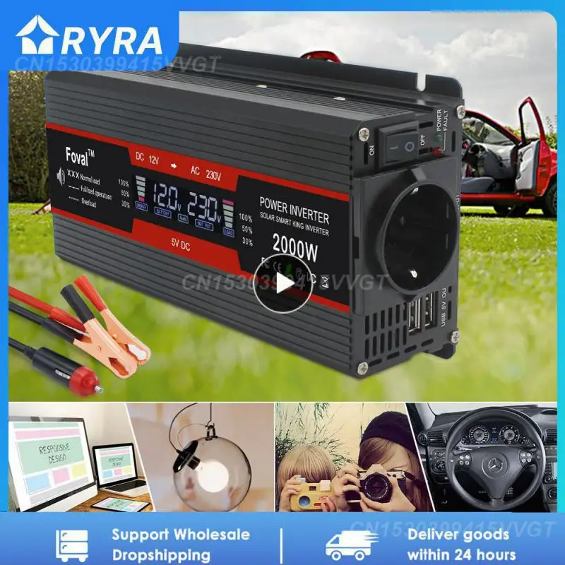 

Voltage Converter 2600w Portable With Digital Display Screen High Power Output Mini-car Power Supply Car Inverter Transformer