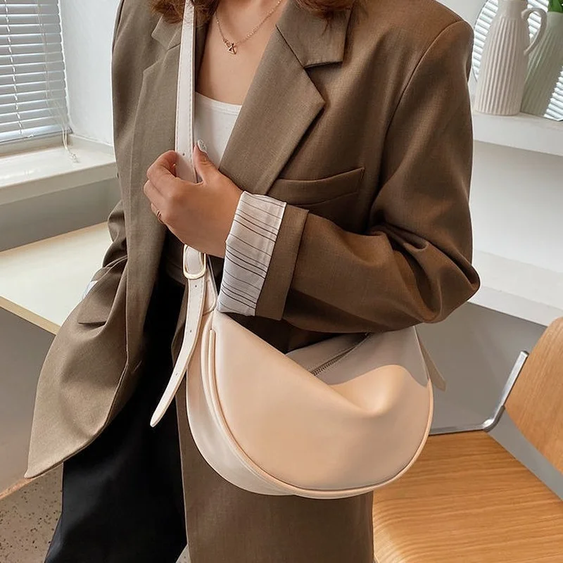 PU Leather Crossbody Bags Women Soft Texture Office Lady Elegant Casual Korean Ins Ulzzang Shoulder Handbags Female Big Capacity