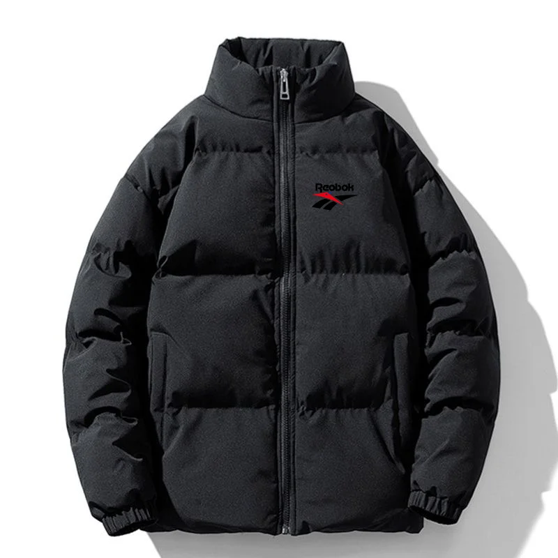 Men's new winter trend brand thickened cold-proof bread warm retro stand-up collar solid color cotton jacket