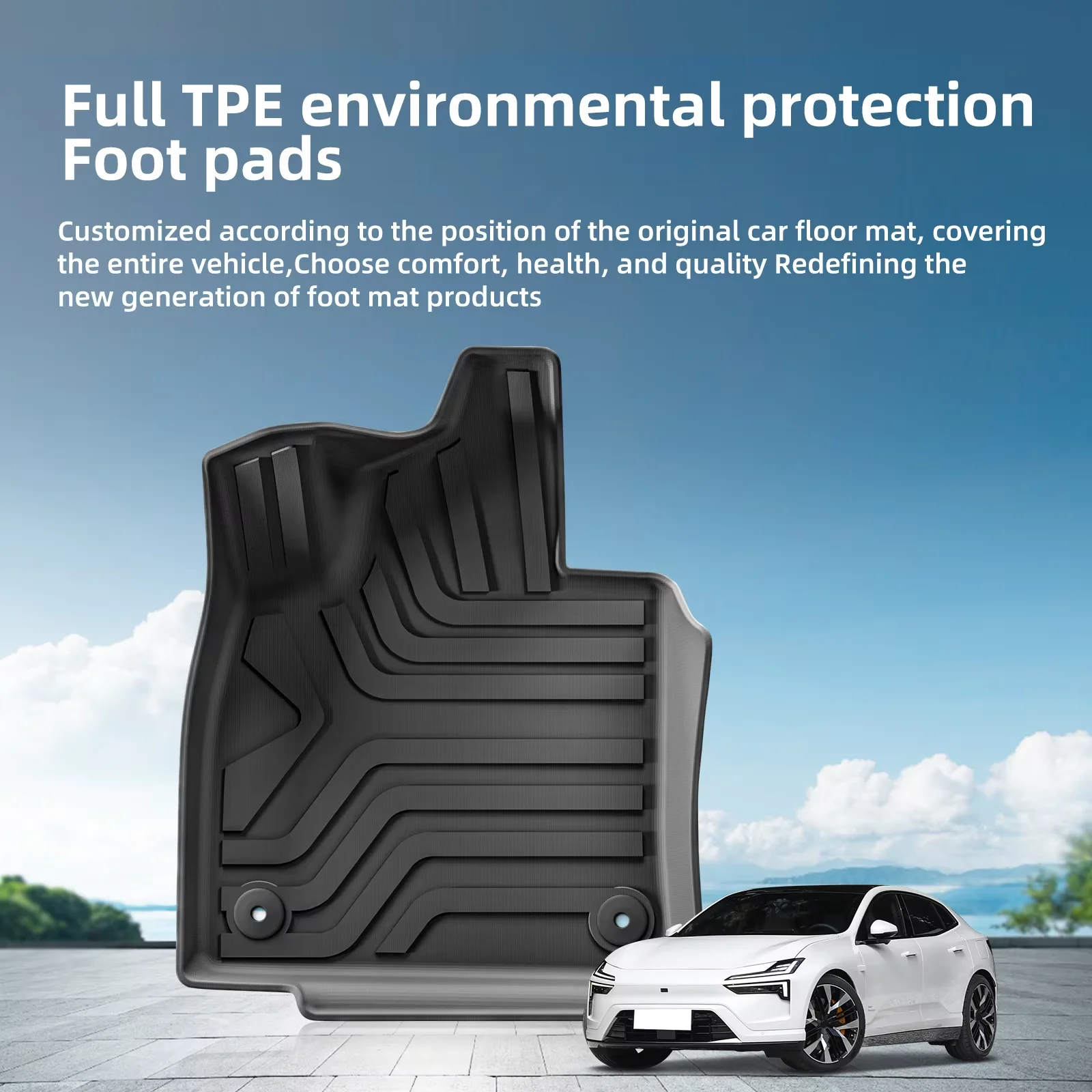 thumbnail image 2 of ZFZFC Custom Car Floor Mats For Polestar 2 2019 2020 2021 2022 2023 2 of 14