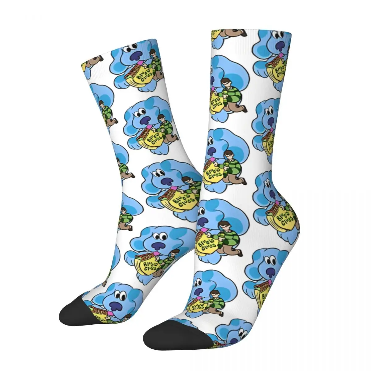 Happy Funny Calzini A Compressione Da Uomo Puppy Retro Harajuku Blue Incuds Animation Hip Hop Novità Seamless Crew Crazy Sock Gift
