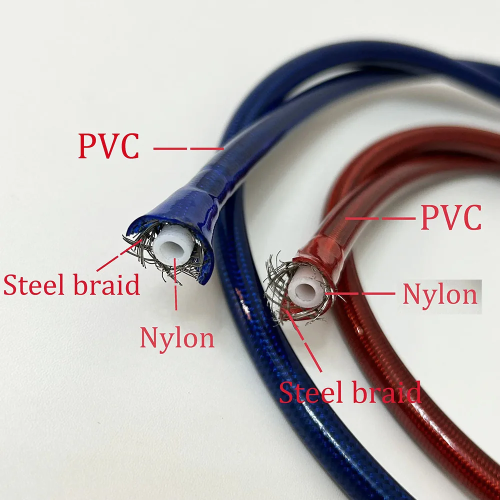 AN3 Steel Wire Weaving Motorcycle Brake Hose Explosion-proof High Temperature Resistant Reinforced Clutch Oil Pipe Universal 3.2 hydraulic brake hose