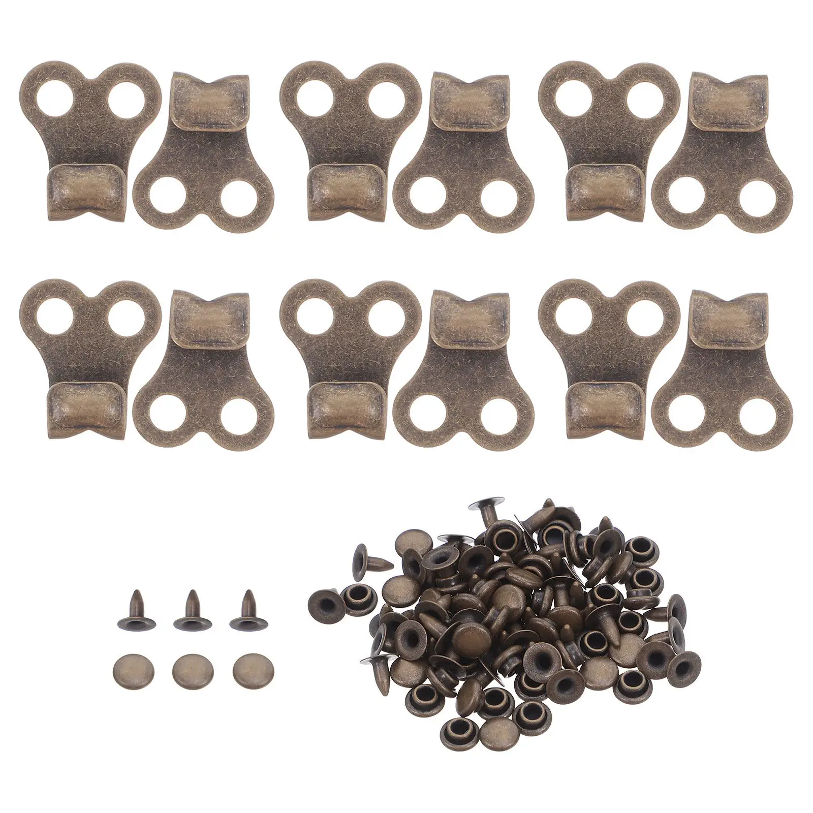 24세트 구리 부츠 레이스 훅 수리 키트 리벳 신발 구멍 교체 하이킹 등산 클라이밍 부츠 아웃도어용