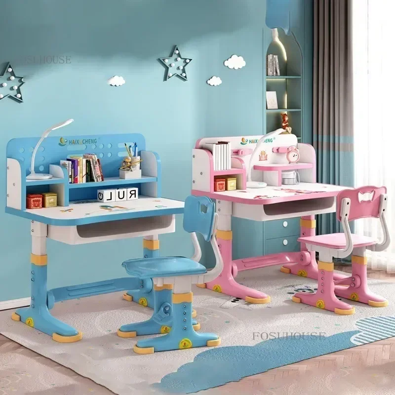 Children's Study Table Primary School Desk Household Desk and Chair Set for Kids Liftable Plastic Student Writing Kids Table b