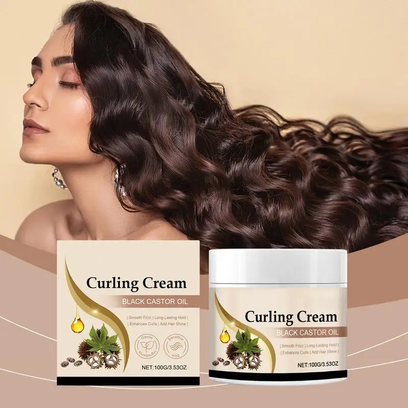 Oil Curl Cream 100g Non-Greasy Moisturizing Hair Cream Long Lasting Smoothing Anti-Frizz Lotion Defines & Enhances Curls & Waves
