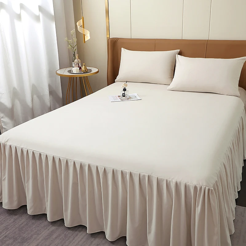 Twin Full Queen Size Bedspread Bed Sheets Home Decor Bed Skirt With 2 Pcs Pillowcase Dustproof Ruffles Bedsheets - Image 4