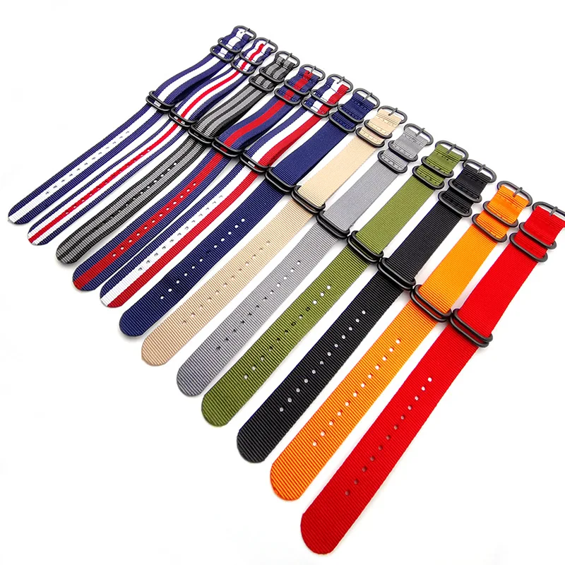 Premium Nylon Woven Canvas Watchband with Fine Steel Buckle – Universal Fit Watch Strap