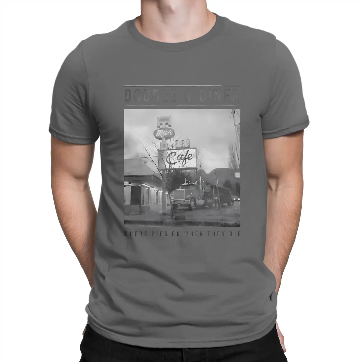 thumbnail image 1 of Camiseta con el logo de Double R Diner Where Pies Go To Die, camisetas de algodón Twin Peaks, divertidas camisetas de manga corta con cuello redondo, camiseta clásica, 1 of 7