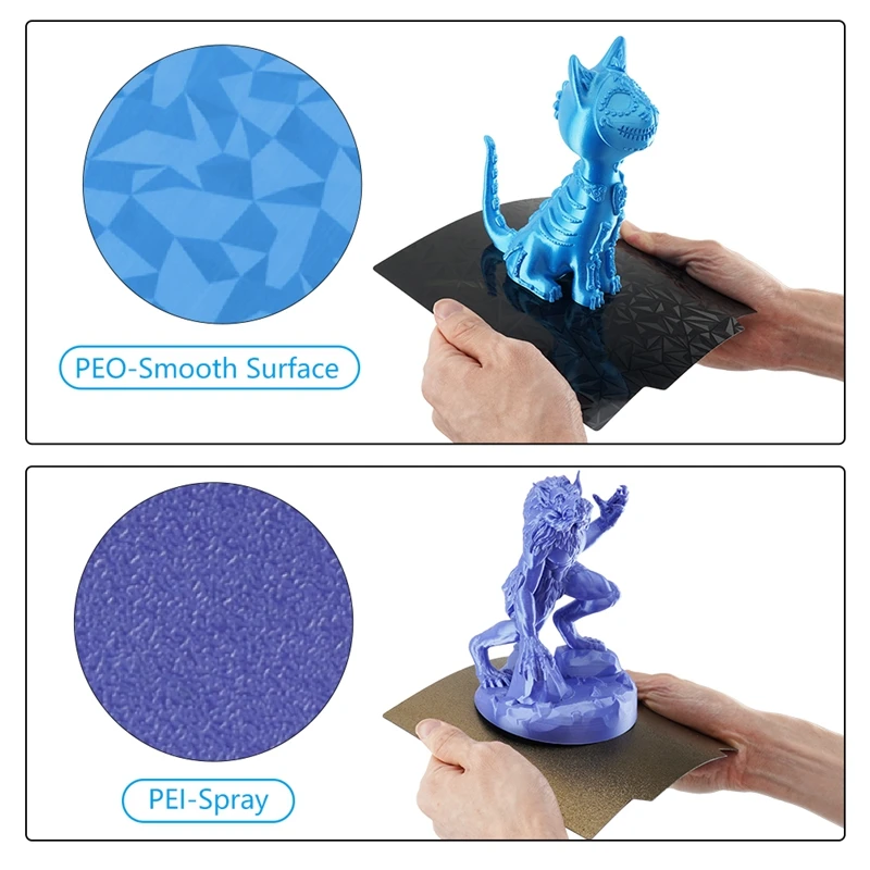 KINGROON 3D 프린터 빌드 플레이트 KLP1 PEI PEO PET 시트 220x220mm 양면 인쇄 다이아몬드 탄소 섬유(자기 베이스 옵션