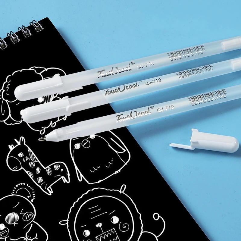 WhiteGelPenHighlighterPen08mmPaintingArtMarkersSchool