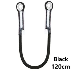 Outdoor Rock Climbing Safety Lanyard - Durable Static Rope Protective Sling (Black - 120cm)