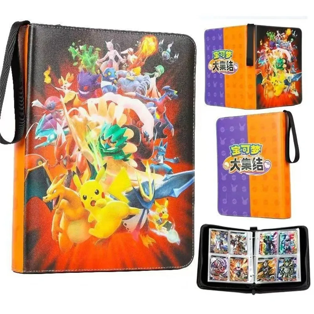Card Album 400 Pocket Monster Card Album Picchu Card Clip Anime Album Classic Portable Storage Book Pocket Monster Children's