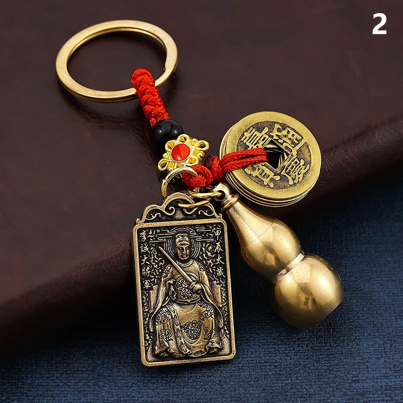 2023 Tai Sui Fu Dragon Year Card Ben Ming Annualized Cinnabar Gourd Pendant Bronze Medal Keychain Feng Shui Zodiac images - 6