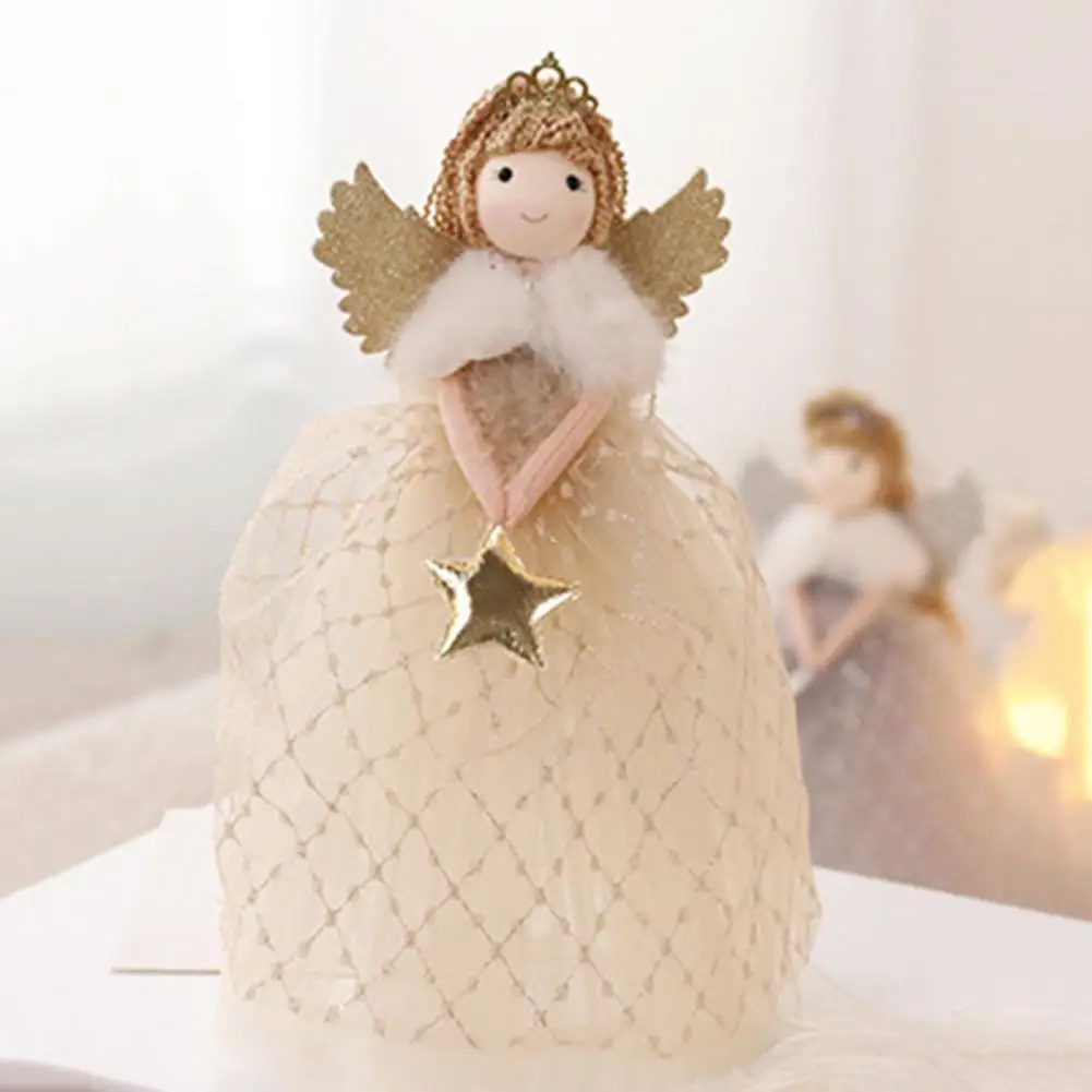 

Festive Angel Decoration Festive Angel Ornament Festive Christmas Angel Doll with Crown Wings Table Ornament Home for Girls