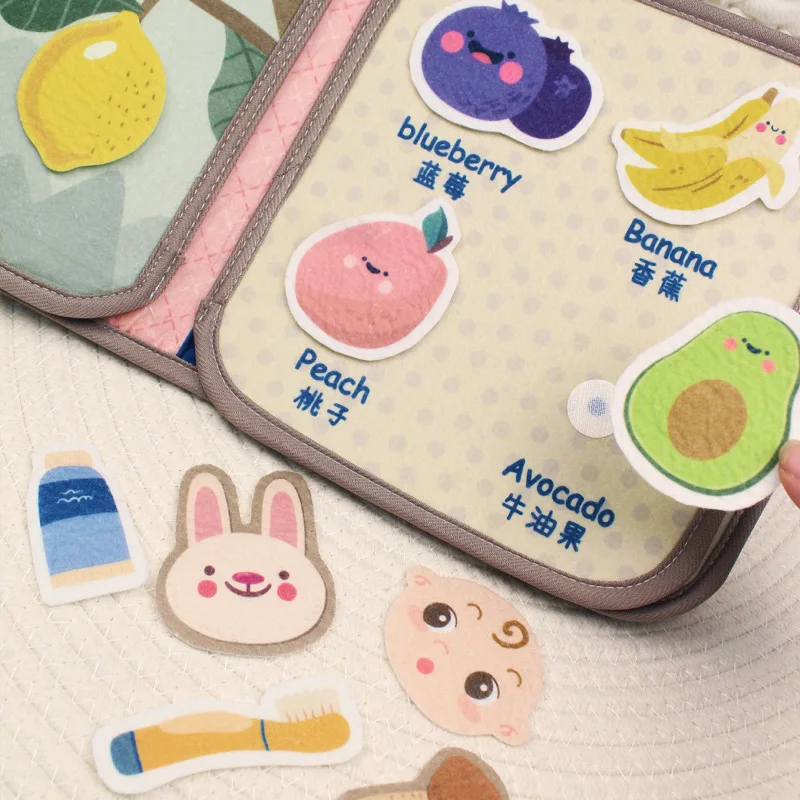 Montessori Busy Book Baby Early Education Book Animal Cognitive Cloth Books Puzzle Toy Repeated Paste Books & Sensory Toys Gifts