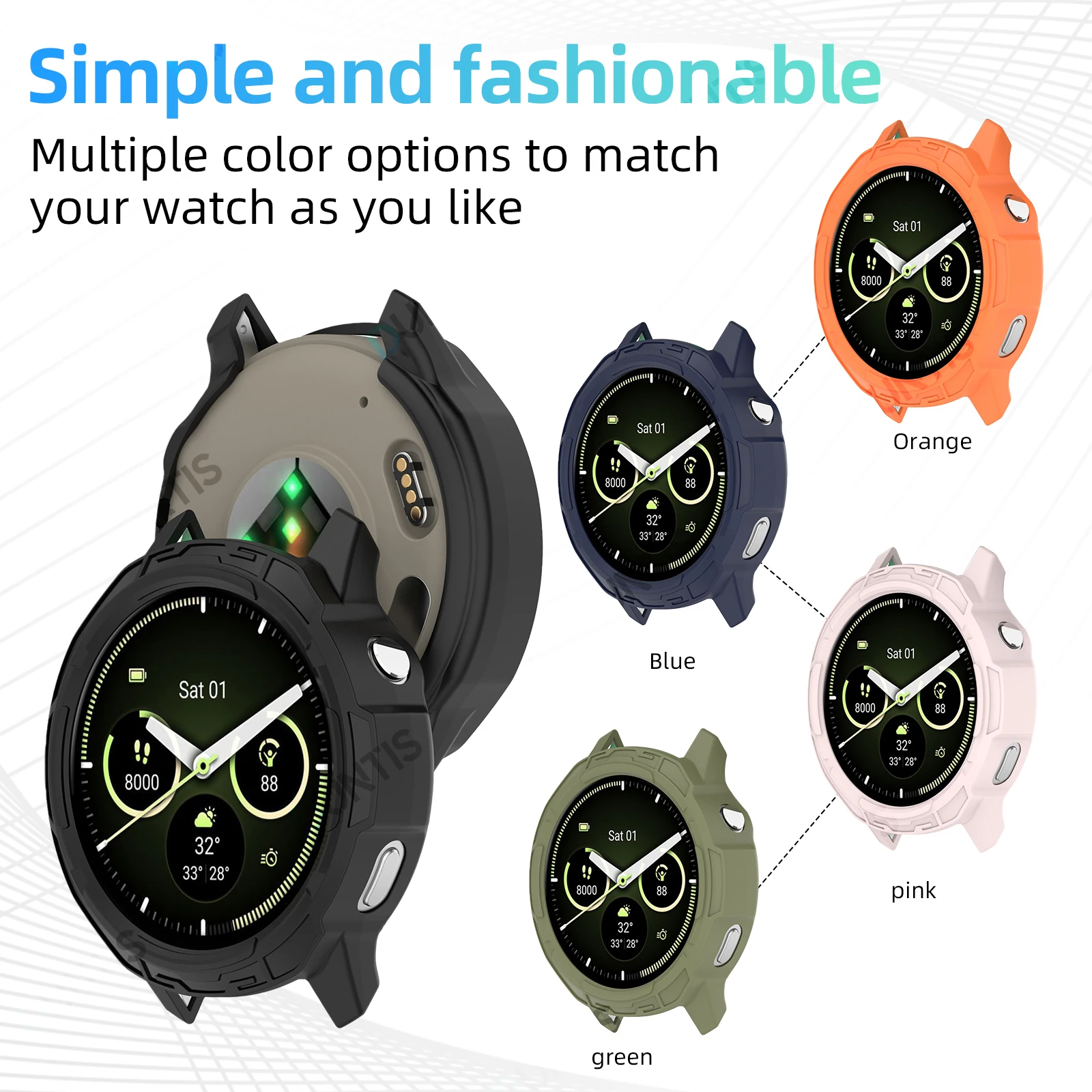 Shock-Proof Silicone Smartwatch Protective Cover | Shatter-Resistant Case Shield