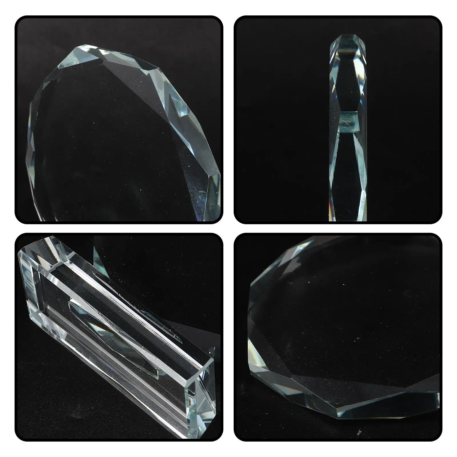 Blank Crystal Trophy Decorative Award Tableop Transparent Delicate Prize Desktop Glass Delicate Prize Trophy Accessories