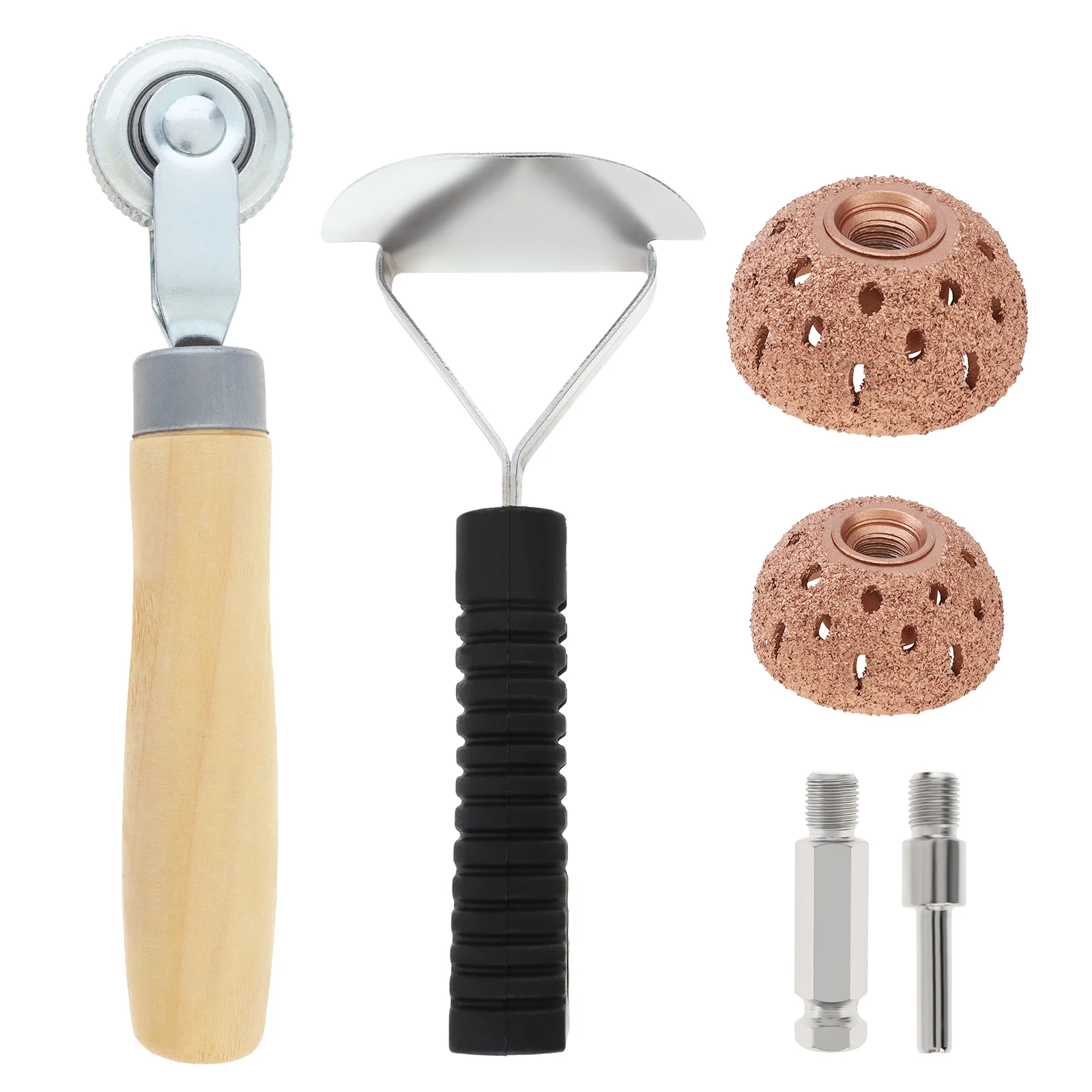Tungsten Steel Polishing Wheel 1 Set 40mm 55mm Tire Repair Tools for Automobile Tire with Repair Scraper Solid Wood Roller