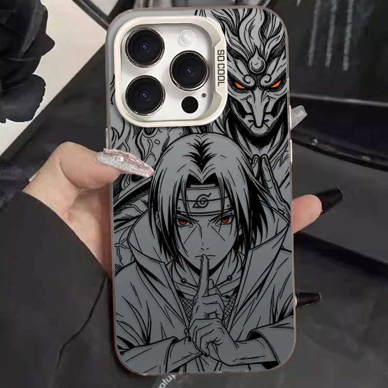 Sleek Matte Phone Case with Trendy Naruto Design Featuring Sasuke and Itachi
