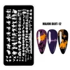 Halloween Nail Stamping Plates Pumpkin Skull Bat Spider Design Stamp Templates Snowflake Festival Pattern Nail Art Stencil Plate 5