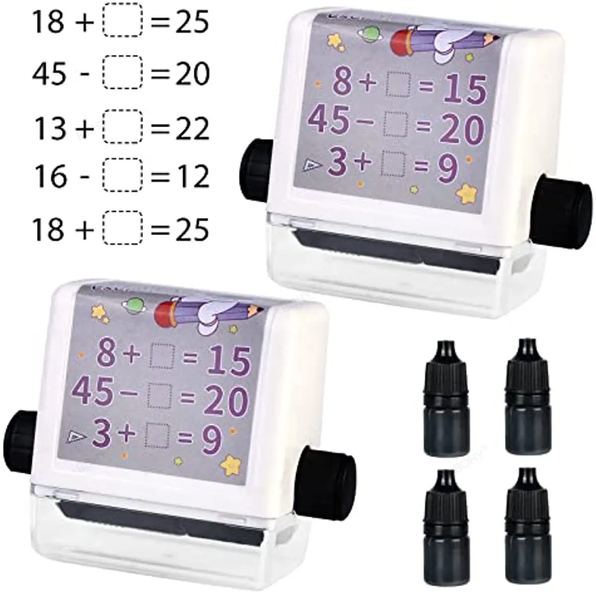 Numero di pratica matematica Rolling Stamp addizione e sottrazione Roller Stamp riempire il vuoto per bambini insegnanti Home School