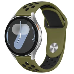 Universal Silicone Strap - 20mm/22mm - Premium Sports Band - 20mm (Olive green - black)