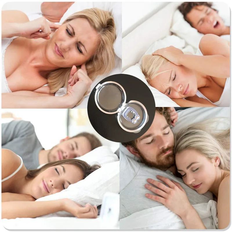 Silicone Magnetic Anti Snore Stop Snoring Nose Clip Sleep Tray Sleep Aid Apnea Guard Night Device with Case Anti Ronco 1/2/4PCS