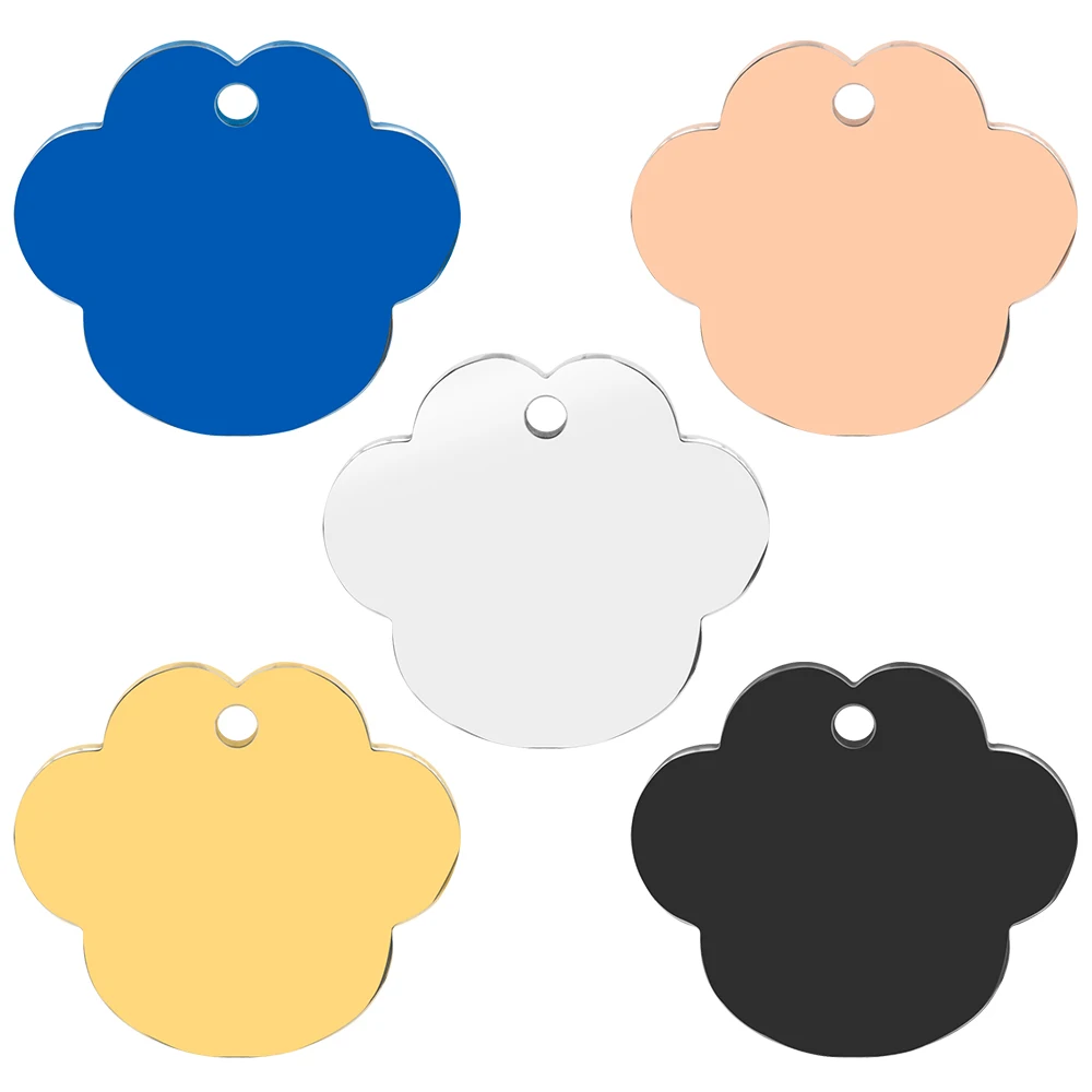 

20pcs Paw Pet ID Tag Accessories Customize Cat Name Phone Engraved Collar Nameplate Personalized Puppy For Walking Out