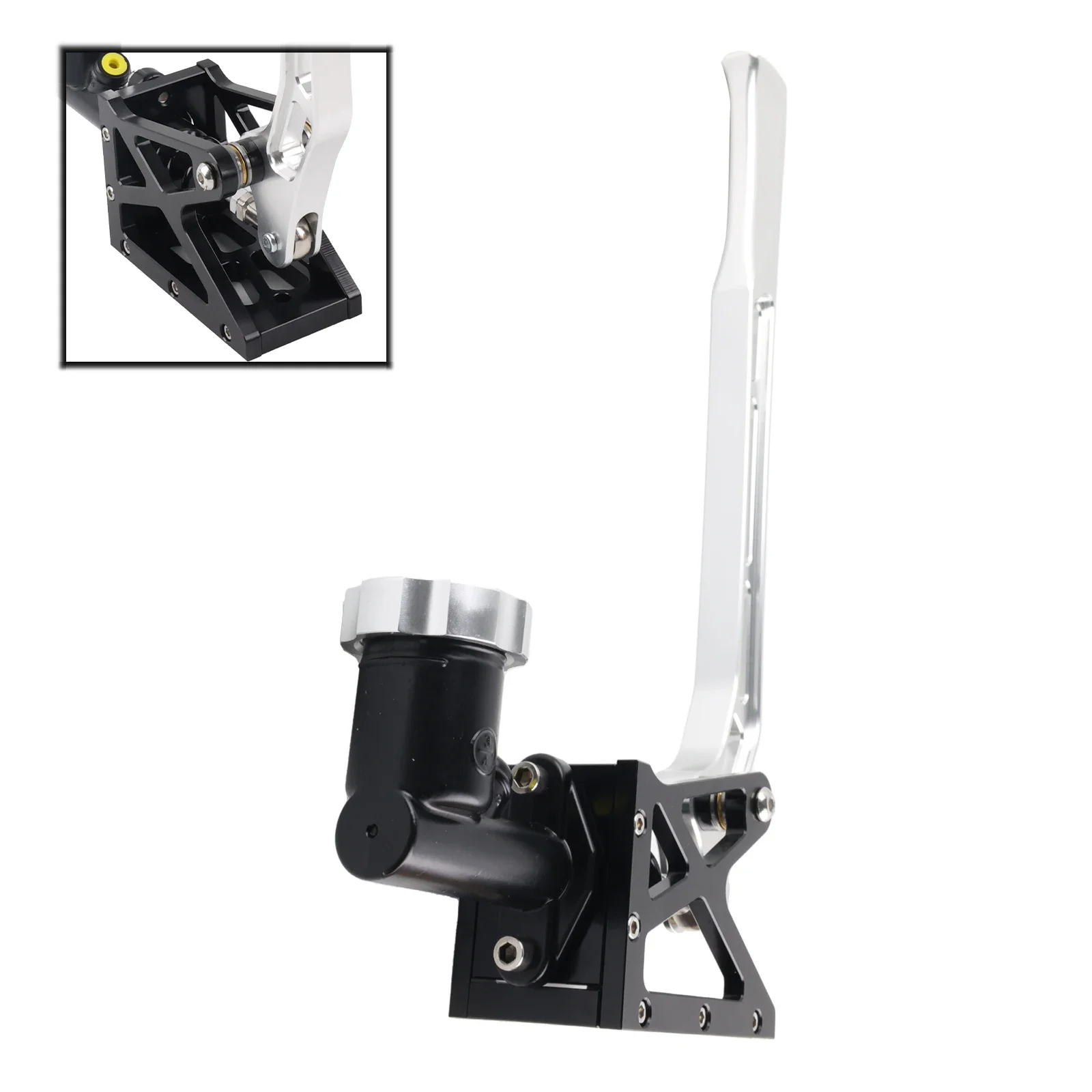 Silver Diy Modification Drift Vertical Hydraulic Handbrake Hydro Hand Brake Silver with Oil Tank Universal For BMW Nissan VW