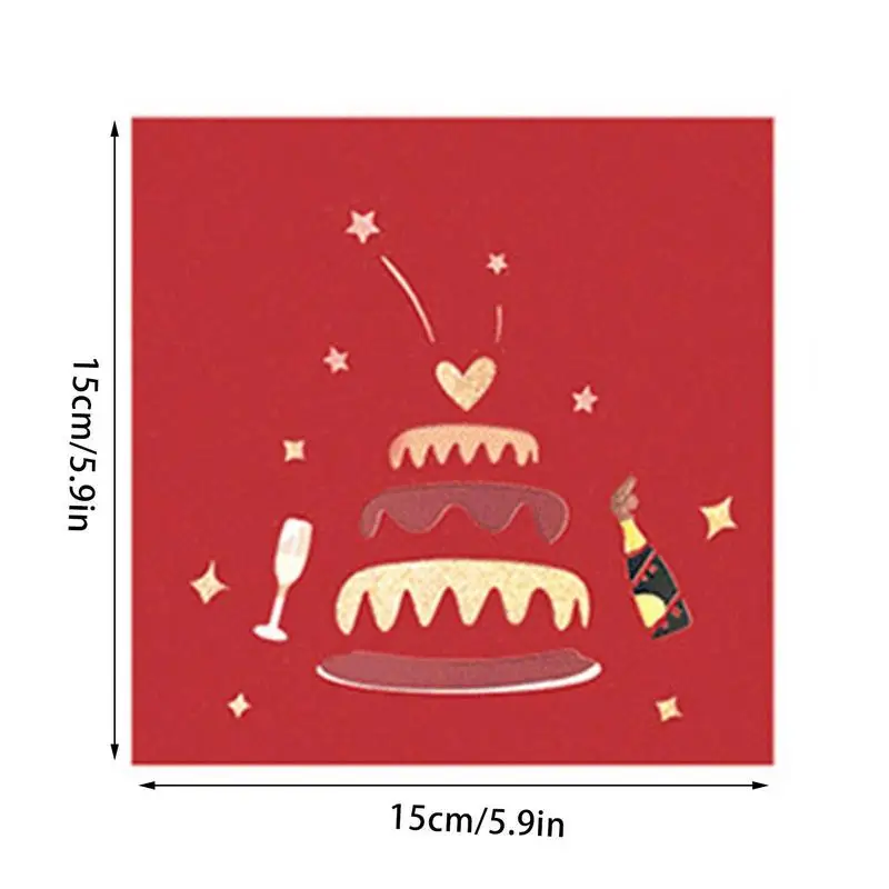 Happy Birthday Pop Up Cards Greeting Birthday Cake Cards For Kids Greeting Appearance Cards With Led Light For Women Men Kids