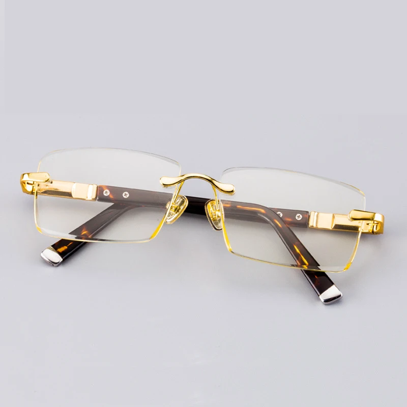 Pure Natural Crystal Stone Sunglasses Cyan Mineral Lens Man Luxury