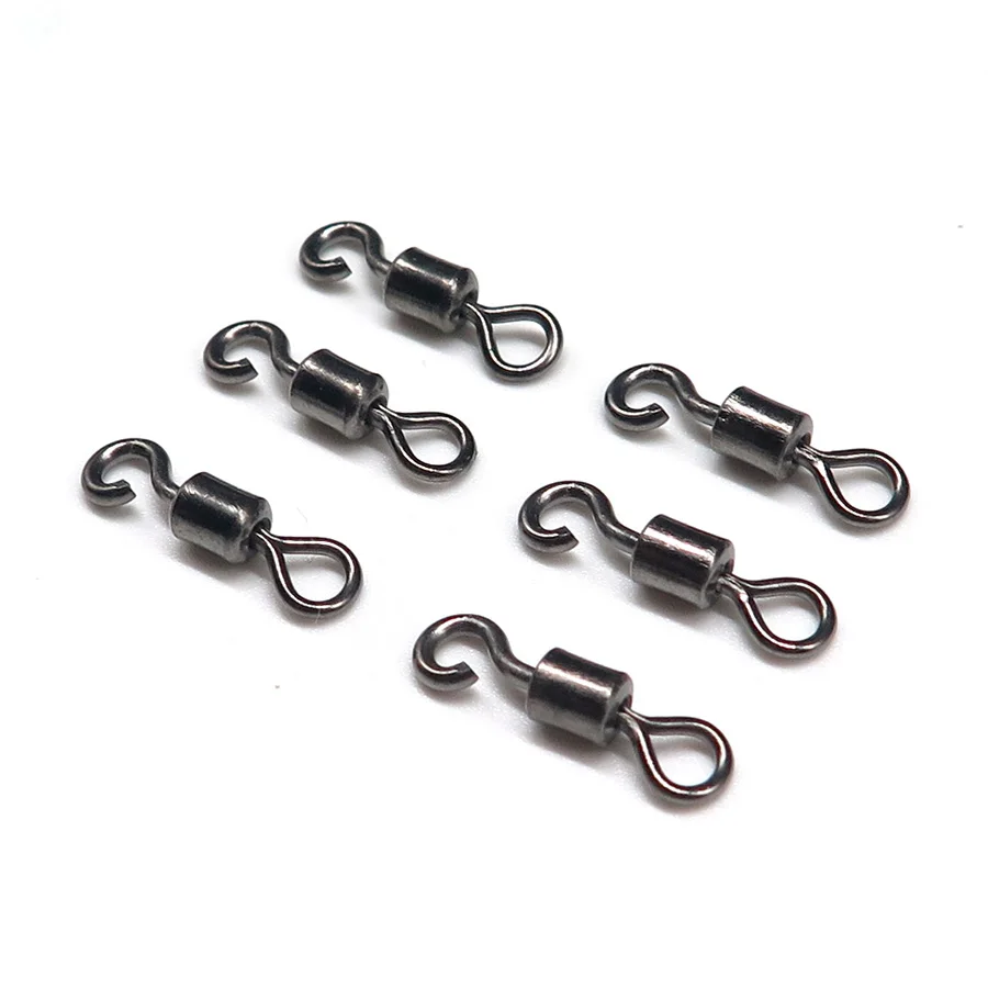 Minfishing 50 PCS/Lot Stainless Steel Fishing Rolling Swivel with One Side  Open Hook Connector Accessories