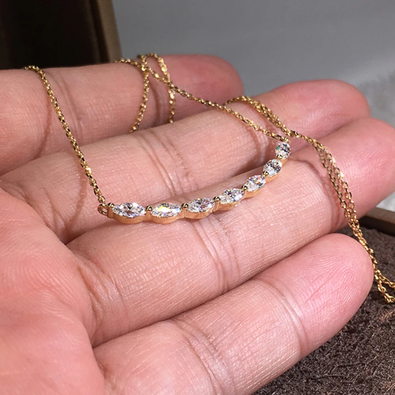 Huitan Exquisite Women Necklace with Crystal Marquise Cubic Zircon