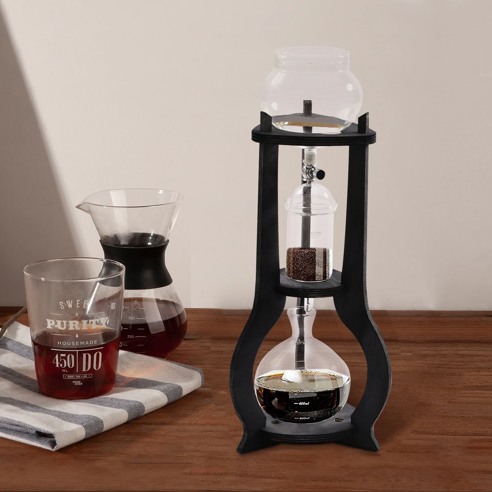 Cold Brew Coffee Maker 600ml Glass Coffee Dripper Ice Drip Coffee Tower  Home NEW